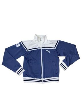 Vintage style Puma Track Jacket Womens Small Blue White Full Zip Y2K Sporty 48